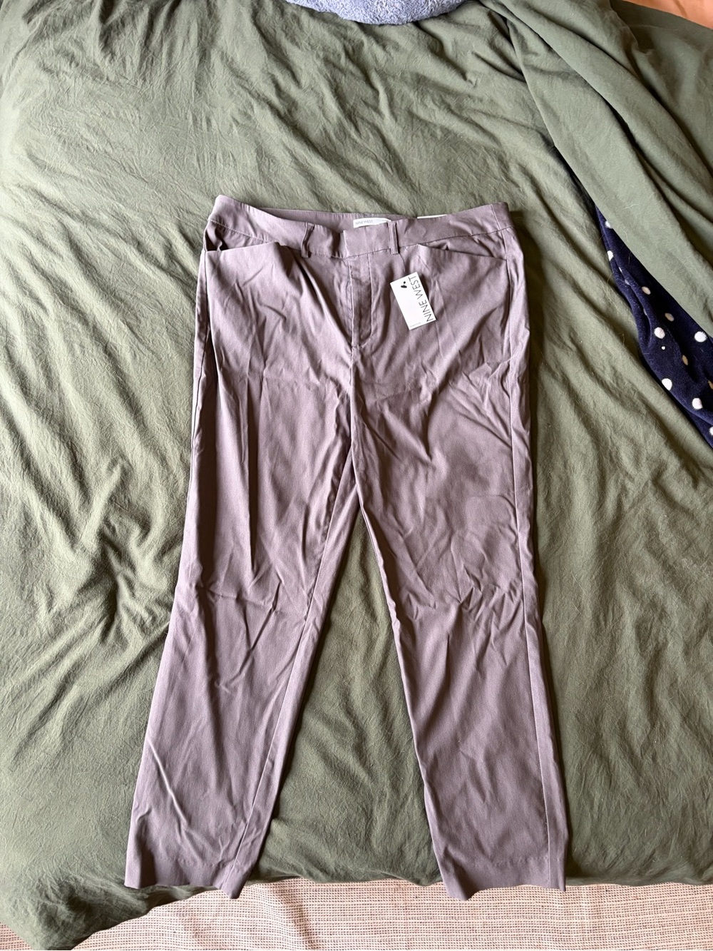 Nine West Straight-Leg Pull-On Pants in Mauve